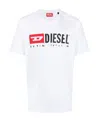 Diesel T-boxt-div Logo Printed T-shirt In White