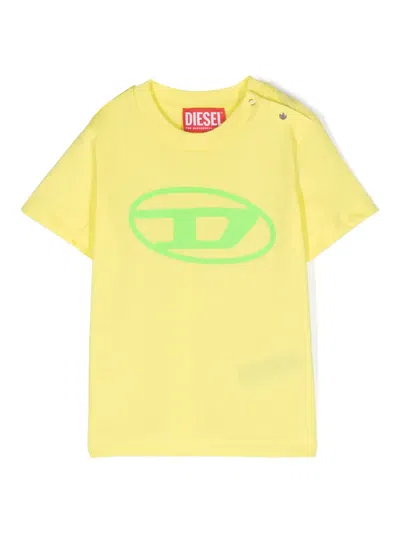 Diesel Babies' Logo-print Cotton T-shirt In Yellow