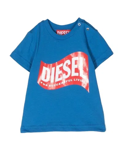 Diesel Logo-print Detail T-shirt In Blue