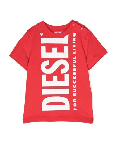 Diesel Logo-print Detail T-shirt In Red