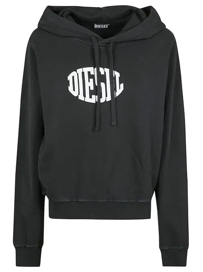 Diesel Logo Print Hooded Sweatshirt In Non Definito