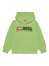 Diesel Kids' Logo-print Hoodie In Green