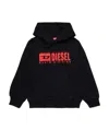 Diesel Felpa Con Cappuccio E Logo Degradé In Black