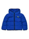Diesel Giacca Imbottita Corta Con Logo Oval D In Blue