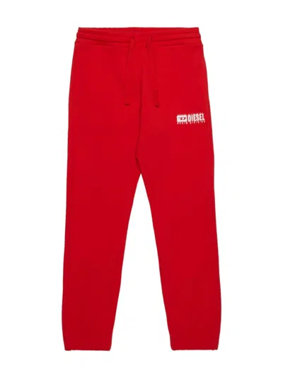 Diesel Kids' Logo-print Joggers In Red