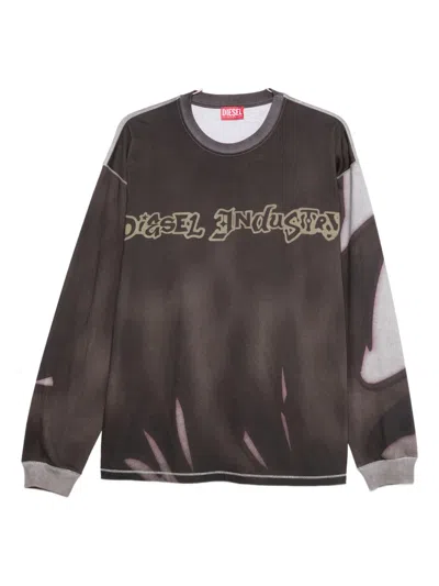 DIESEL LOGO-PRINT LONG-SLEEVES SWEATSHIRT