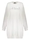 Diesel Logo Print Cotton Sweaterdress In White
