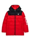 Diesel Logo-print Padded Coat In Red