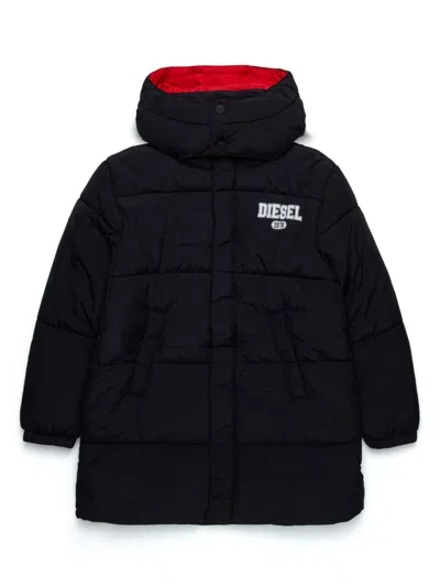 Diesel Kids' Logo-print Padded Jacket In Black