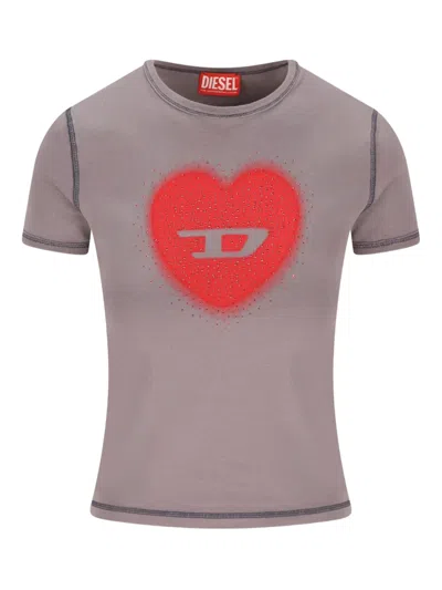 Diesel Logo-print Short-sleeve T-shirt In Gray