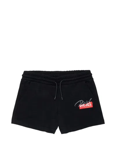 Diesel Kids' Logo-print Shorts In Black