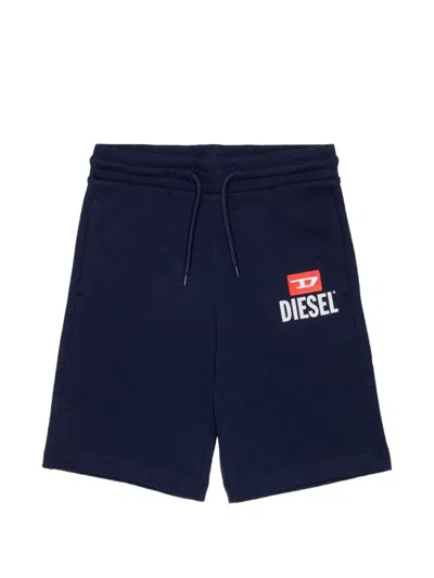 Diesel Kids' Logo-print Shorts In Blue