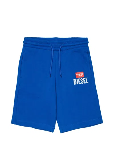 Diesel Kids' Logo-print Shorts In Blue
