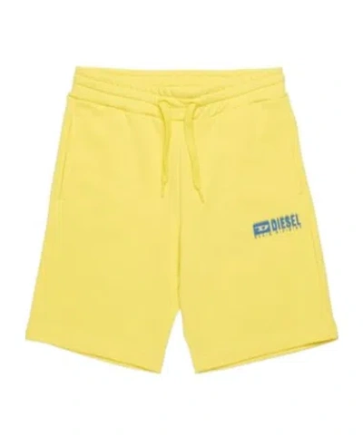 Diesel Kids' Logo-print Shorts In Yellow