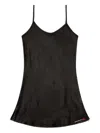 Diesel Logo-print Slip Dress In Black