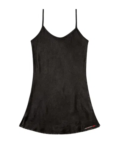 DIESEL LOGO-PRINT SLIP DRESS