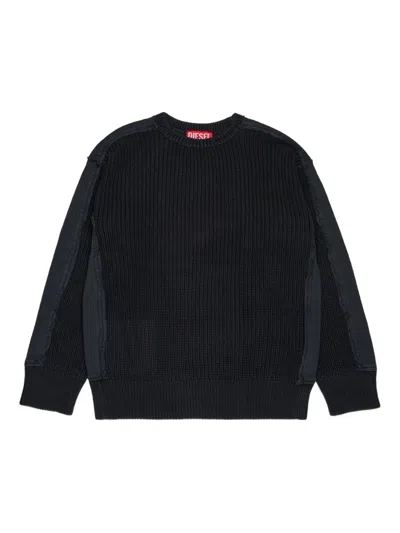 Diesel Kids' Logo-print Sweater In Black
