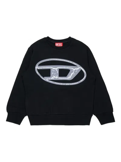 Diesel Kids' Logo-print Sweatshirt In Black