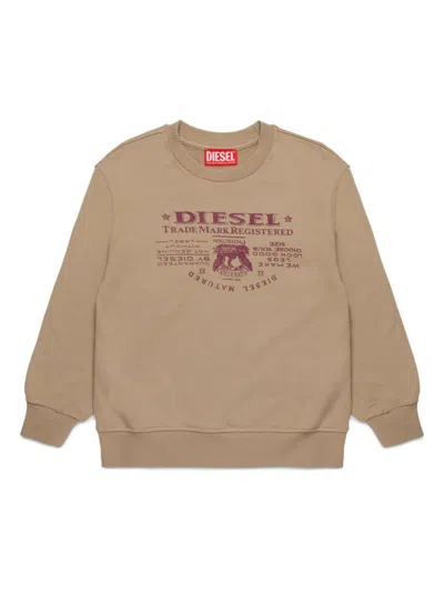 Diesel Kids' Logo-print Sweatshirt In Beige