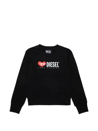 Diesel Kids' Crew Neck Sweatshirt With Logo In Black