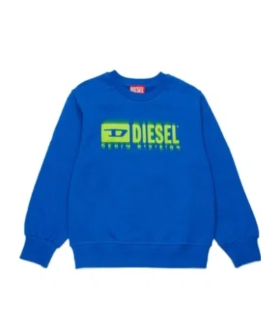 Diesel Kids' Logo-print Sweatshirt In Blue