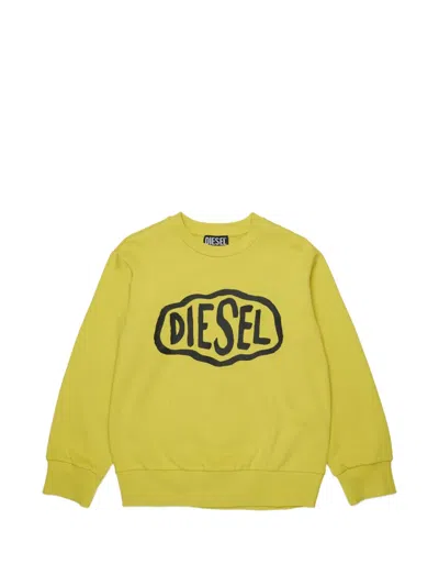 Diesel Kids' Logo-print Sweatshirt In Green