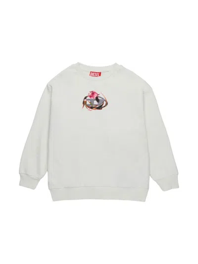 Diesel Kids' Logo-print Sweatshirt In White