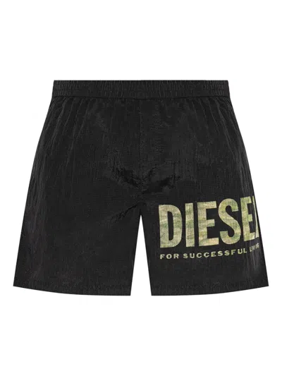 DIESEL LOGO-PRINT SWIM SHORTS