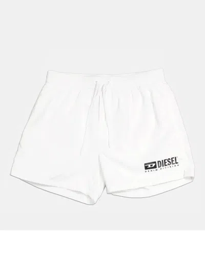 Diesel Logo-print Swim Shorts In White