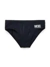 Diesel Logo-print Swim Trunks In Black