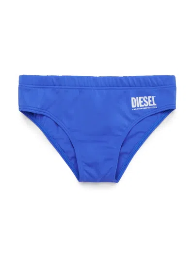Diesel Kids' Logo-print Swim Trunks In Blue