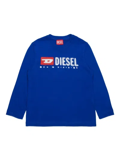 Diesel Kids' Logo-print T-shirt In Blue