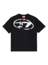 Diesel Used-effect Oval D Logo T-shirt In Black