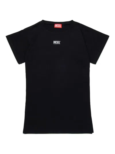 Diesel Kids' Logo-print T-shirt In Black