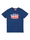 Diesel T-shirt With Overlapping Logo Print In Blue