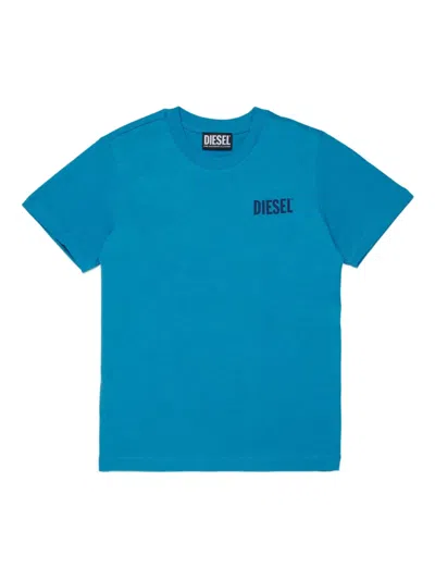 Diesel Kids' Logo-print T-shirt In Blue
