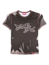 Diesel Graphic Print Crew Neck Short Sleeve Top In Brown