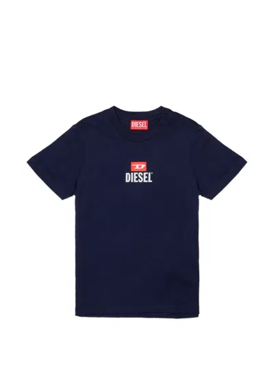 Diesel Kids' Logo-print T-shirt In Blue