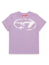 Diesel T-shirt Con Logo Oval D Effetto Used In Purple