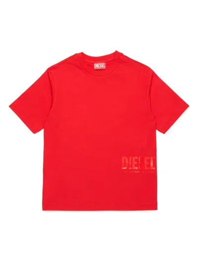 Diesel Kids' Logo-print T-shirt In Red