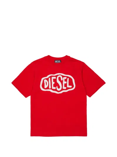 Diesel Kids' Logo-print T-shirt In Red