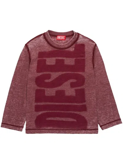 Diesel Kids' Logo-print T-shirt In Red