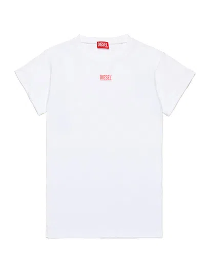 Diesel Kids' T-shirt Mit Logo-print In Weiss
