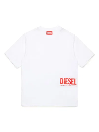 Diesel Kids' Logo-print T-shirt In White
