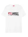 Diesel Crewneck Graphic Print T-shirt With Velvet Logo In White