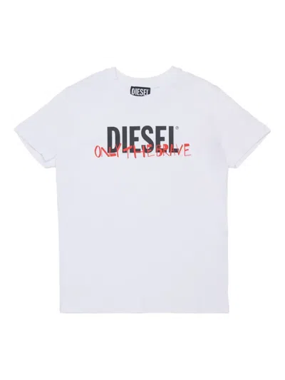 Diesel Kids' Logo-print T-shirt In White