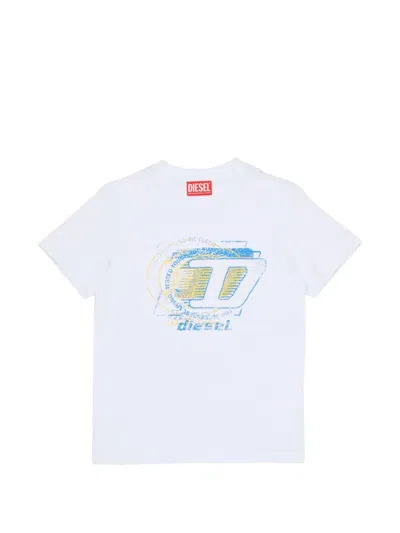 Diesel Kids' Logo-print T-shirt In White