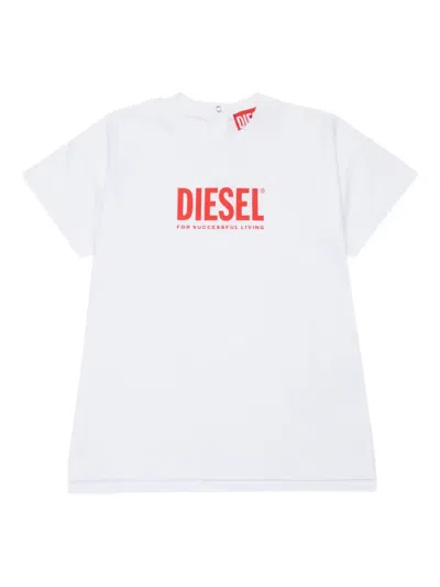 Diesel Babies' Logo-print T-shirt In Neutral