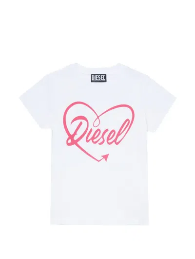 Diesel Kids' Logo-print T-shirt In White