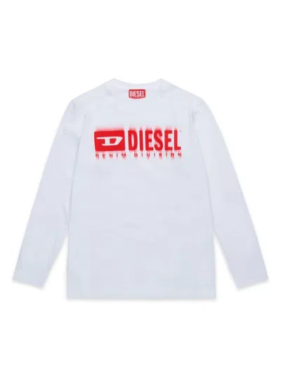 Diesel Kids' Logo-print T-shirt In White